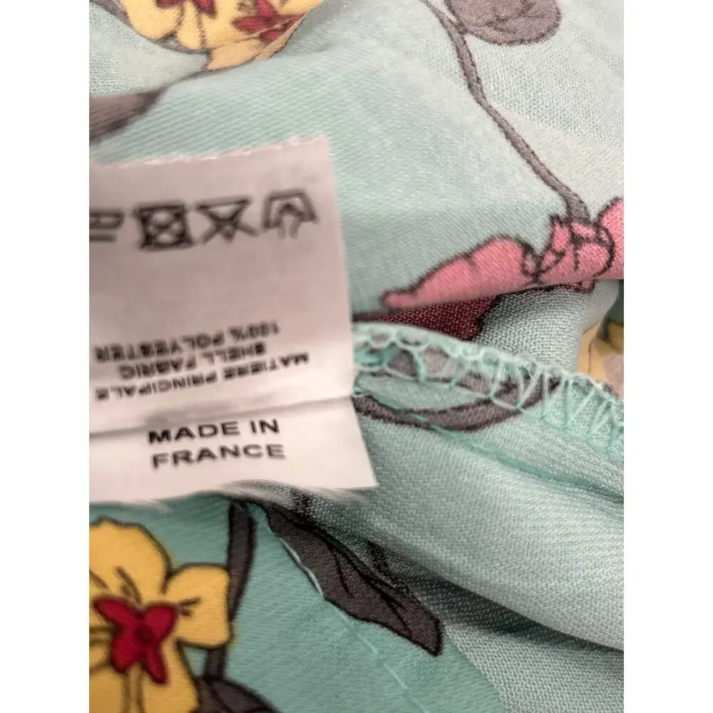 Jane Wood Floral Faux wrapped Turquoise Floral dress Women’s Size 12-14 - Picture 9 of 9